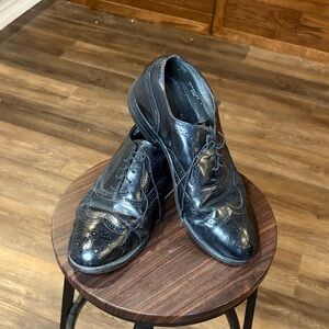 Classic Black Wingtip Derby Shoes for Men - Polished Leather. Steel toed. Safety